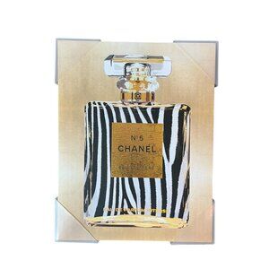 CHANEL No. 5 ZEBRA PRINT PERFUME BOTTLE CANVAS PICTURE
